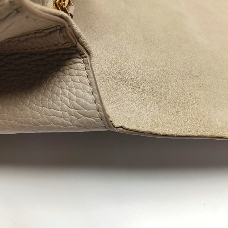 LOUIS VUITTON VOLTA灰色牛皮單肩包手提包金色五金可拆卸肩帶-10