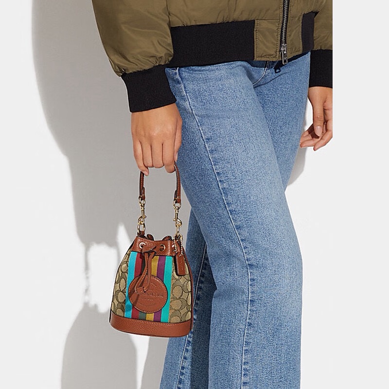 Coach 女士 拼色迷你水桶單肩包均碼碼14 X 9 X 16.5 CM-4