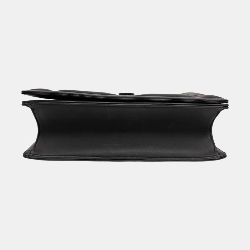 DIOR Diorama黑色牛皮斜挎包黑色五金可拆卸肩帶-5