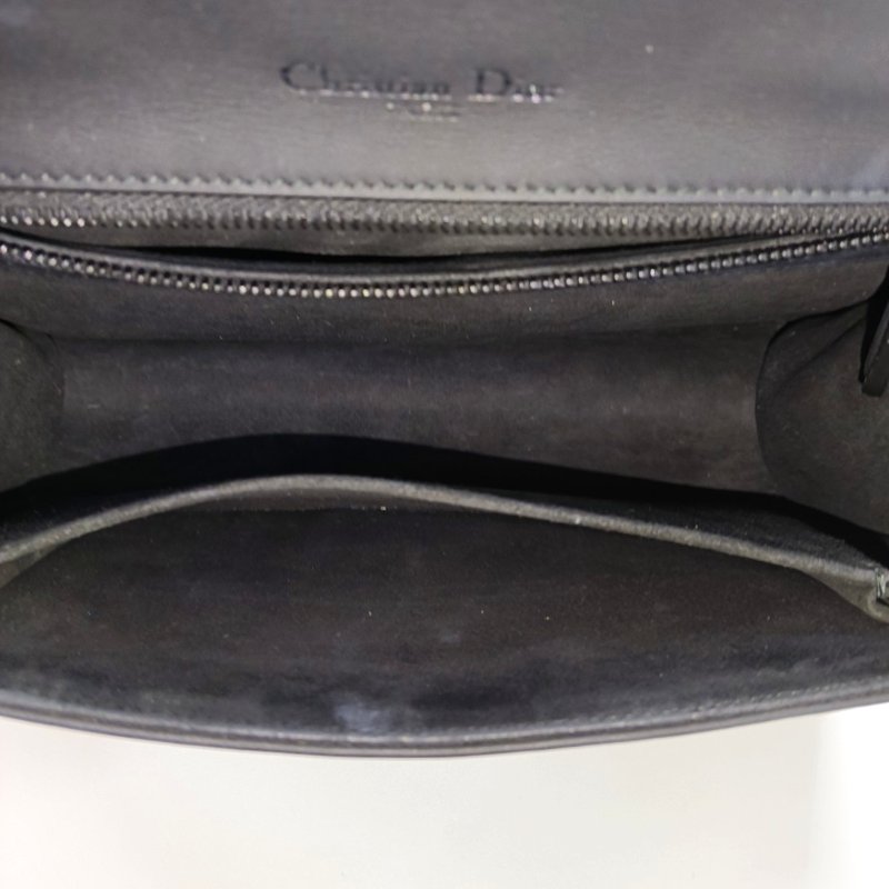 DIOR Diorama黑色牛皮斜挎包黑色五金可拆卸肩帶-6