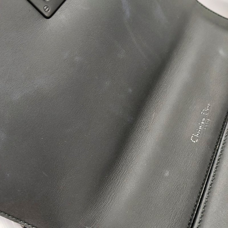 DIOR Diorama黑色牛皮斜挎包黑色五金可拆卸肩帶-8