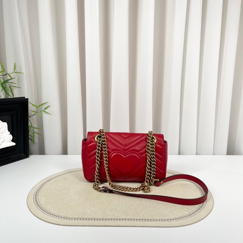 zzz GUCCI古馳 馬蒙22單肩斜挎包 古金色的經典雙G標誌 整體飽滿又精緻 出門輕便又百搭-3