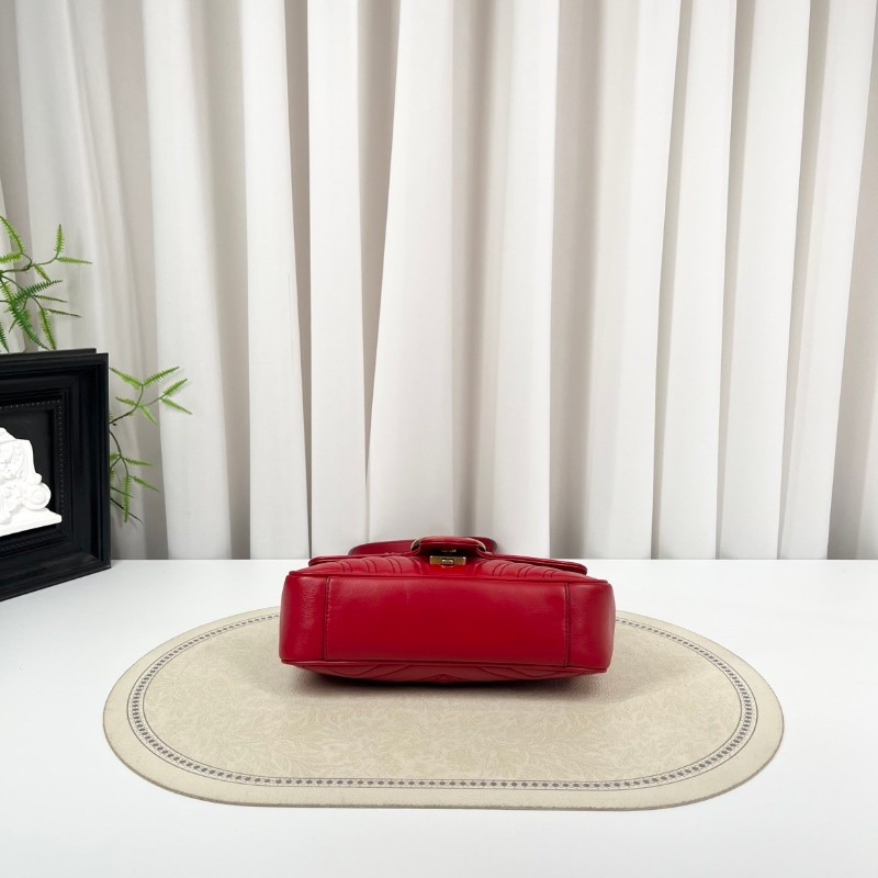 zzz GUCCI古馳 馬蒙22單肩斜挎包 古金色的經典雙G標誌 整體飽滿又精緻 出門輕便又百搭-10