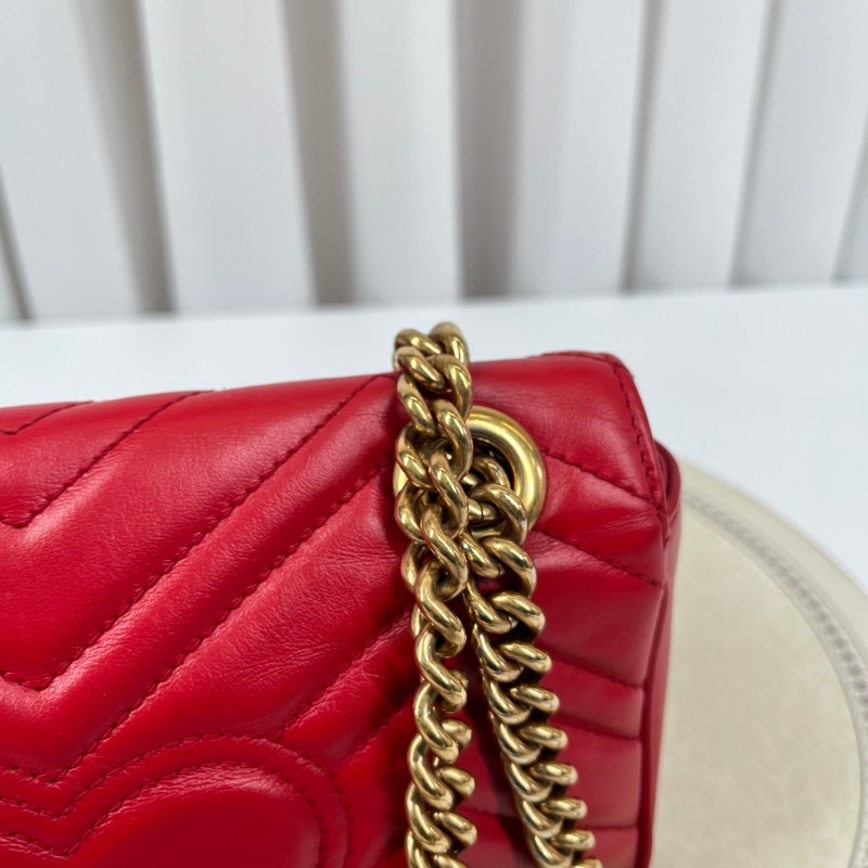 zzz GUCCI古馳 馬蒙22單肩斜挎包 古金色的經典雙G標誌 整體飽滿又精緻 出門輕便又百搭-14