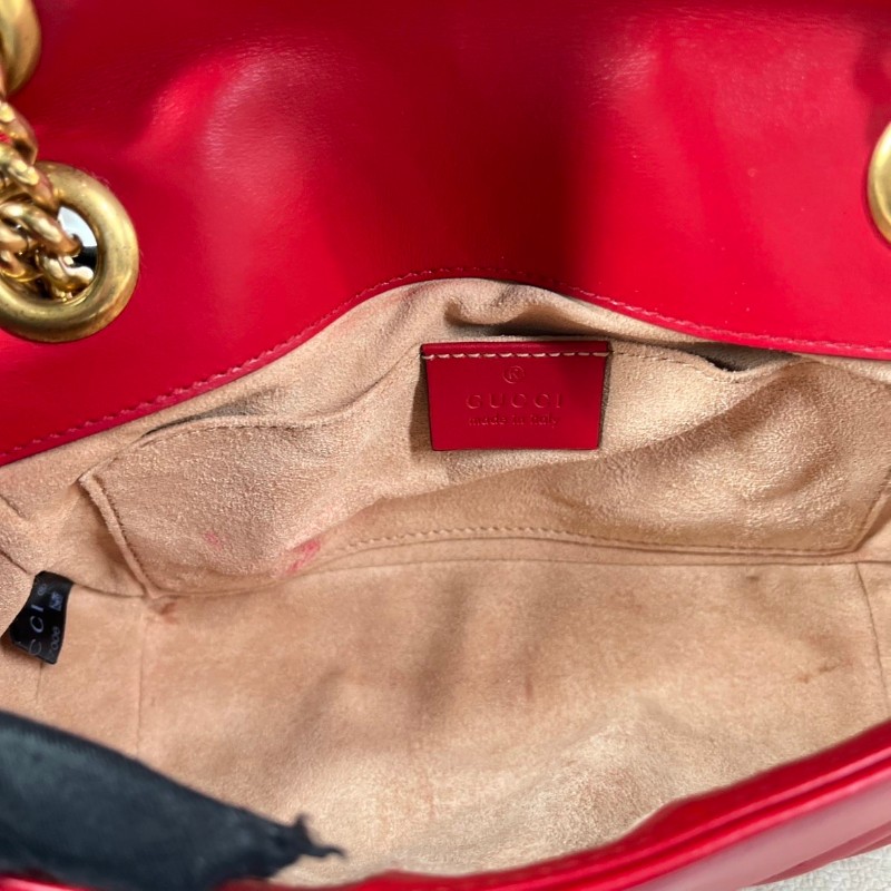 zzz GUCCI古馳 馬蒙22單肩斜挎包 古金色的經典雙G標誌 整體飽滿又精緻 出門輕便又百搭-20