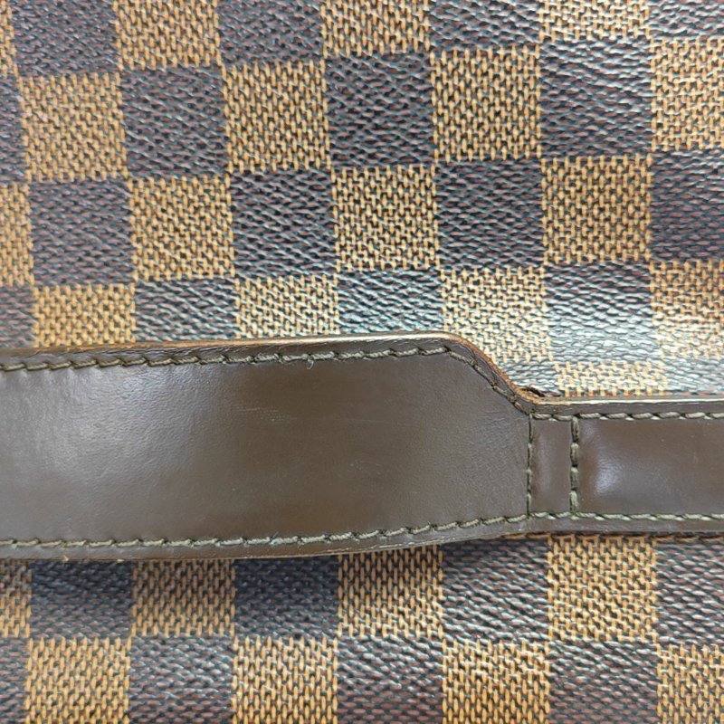 LOUIS VUITTON SHELTON中號棕色塗層帆布棋盤格郵差包斜挎包單肩包金色五金-11