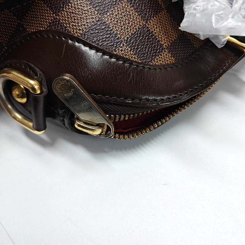 LOUIS VUITTON TREVI大號棕色塗層帆布棋盤格手提包單肩包金色五金-14