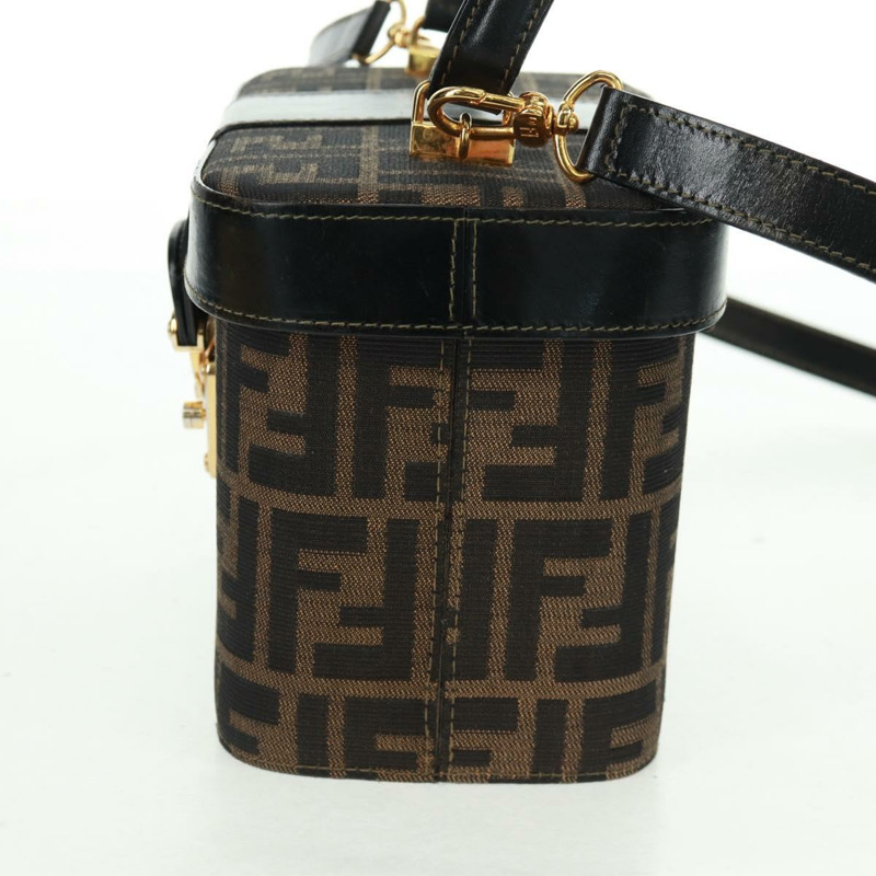 【日本直送】FENDI Zucca帆布化妝包 2way Brown Black Auth 163256V-3
