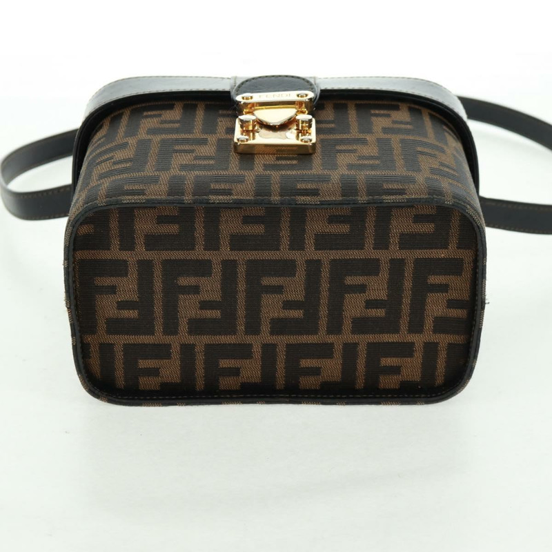 【日本直送】FENDI Zucca帆布化妝包 2way Brown Black Auth 163256V-4