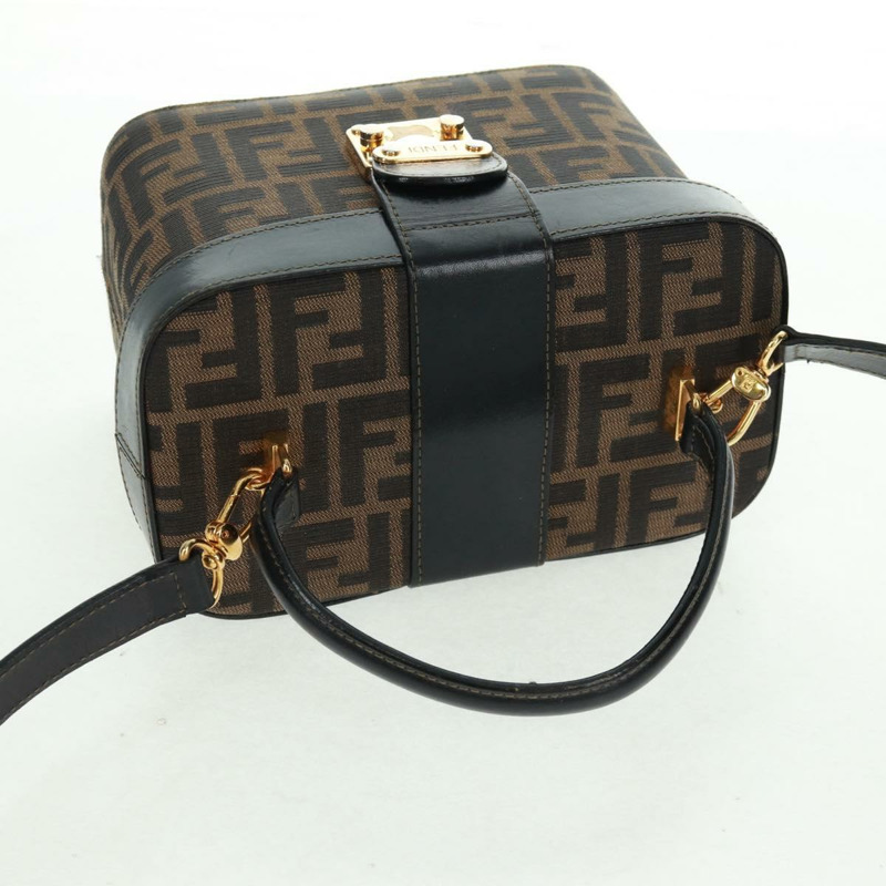 【日本直送】FENDI Zucca帆布化妝包 2way Brown Black Auth 163256V-5