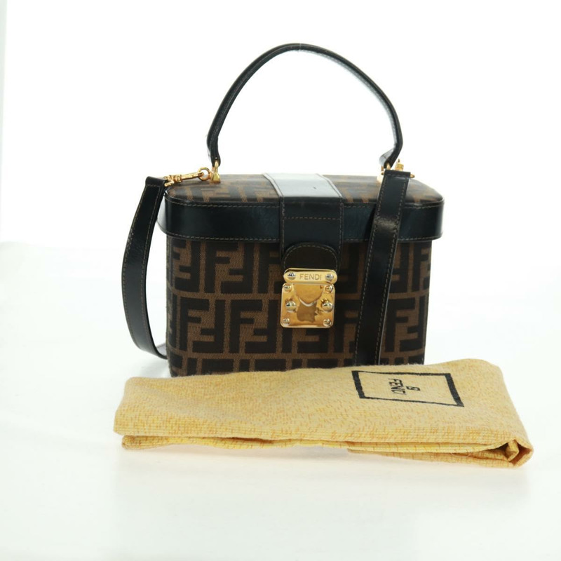 【日本直送】FENDI Zucca帆布化妝包 2way Brown Black Auth 163256V-11