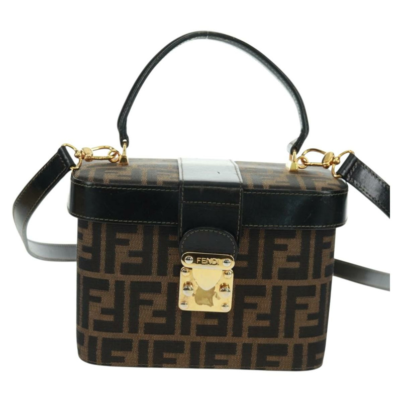 【日本直送】FENDI Zucca帆布化妝包 2way Brown Black Auth 163256V-12