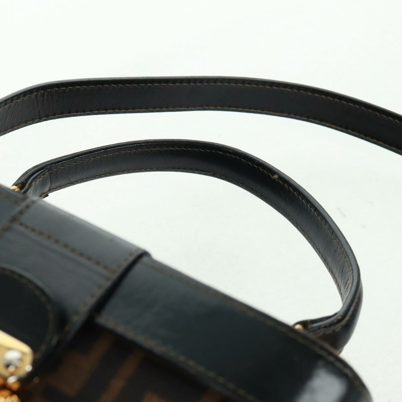 【日本直送】FENDI Zucca帆布化妝包 2way Brown Black Auth 163256V-13