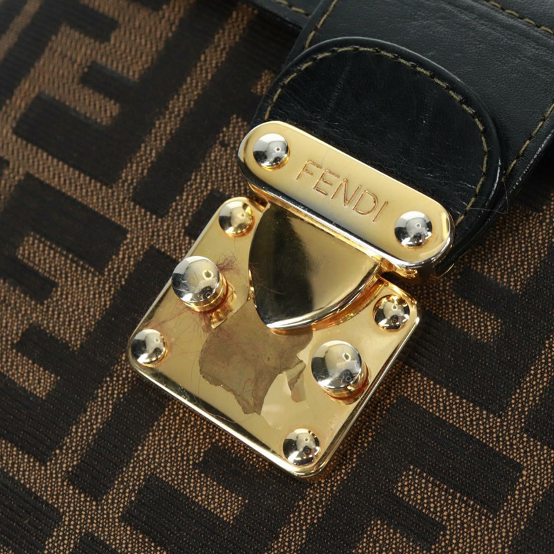 【日本直送】FENDI Zucca帆布化妝包 2way Brown Black Auth 163256V-20