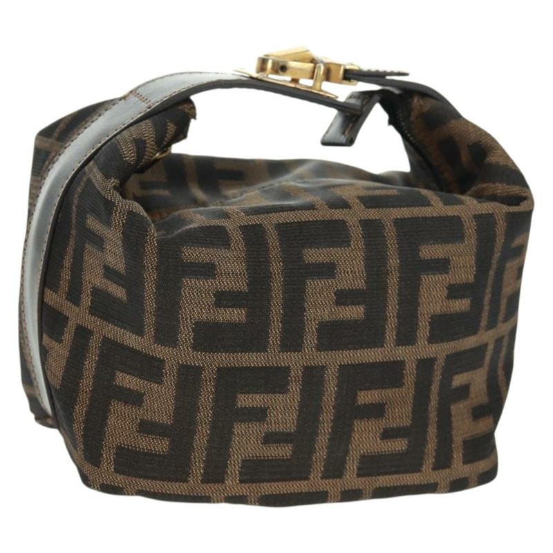 【日本直送】FENDI Zucca帆布化妝包 黑色棕色 正品 164118V-0