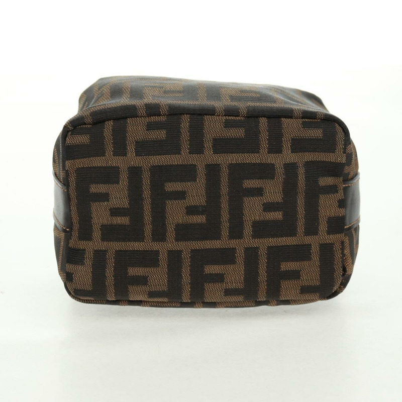 【日本直送】FENDI Zucca帆布化妝包 黑色棕色 正品 164118V-5