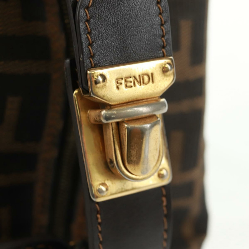 【日本直送】FENDI Zucca帆布化妝包 黑色棕色 正品 164118V-7