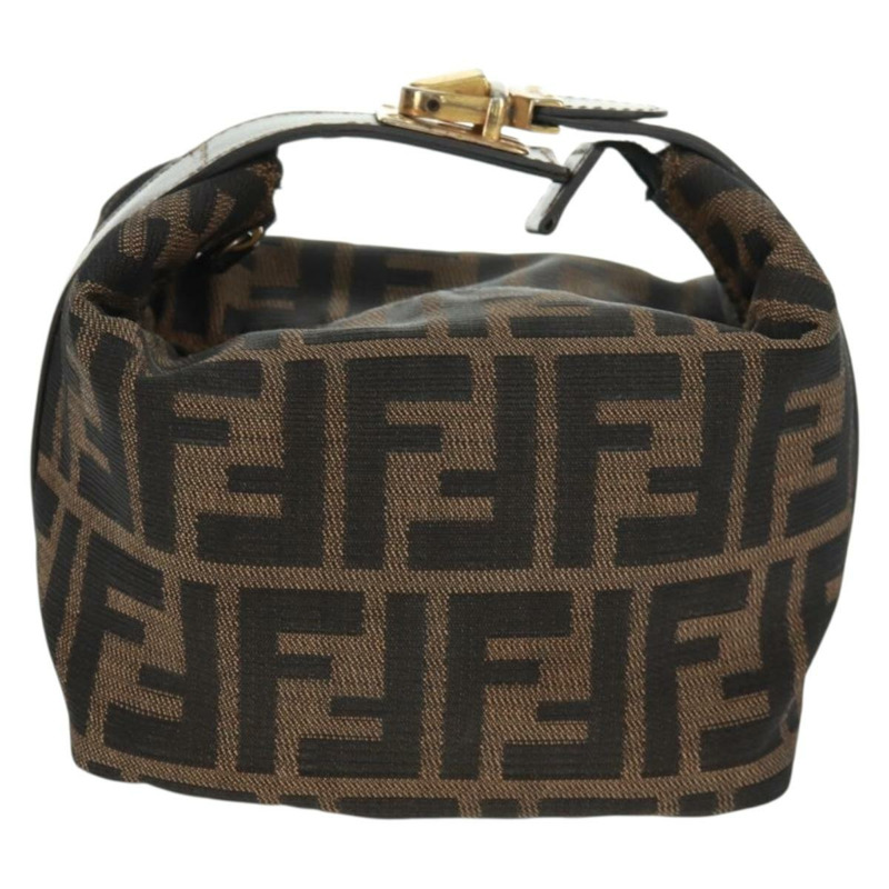 【日本直送】FENDI Zucca帆布化妝包 黑色棕色 正品 164118V-12
