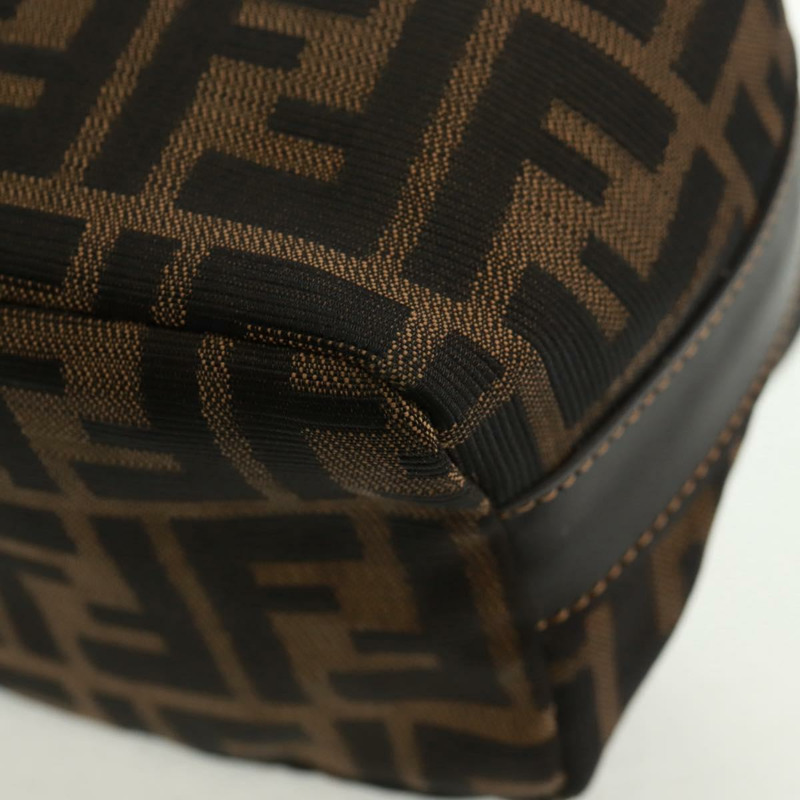 【日本直送】FENDI Zucca帆布化妝包 黑色棕色 正品 164118V-15
