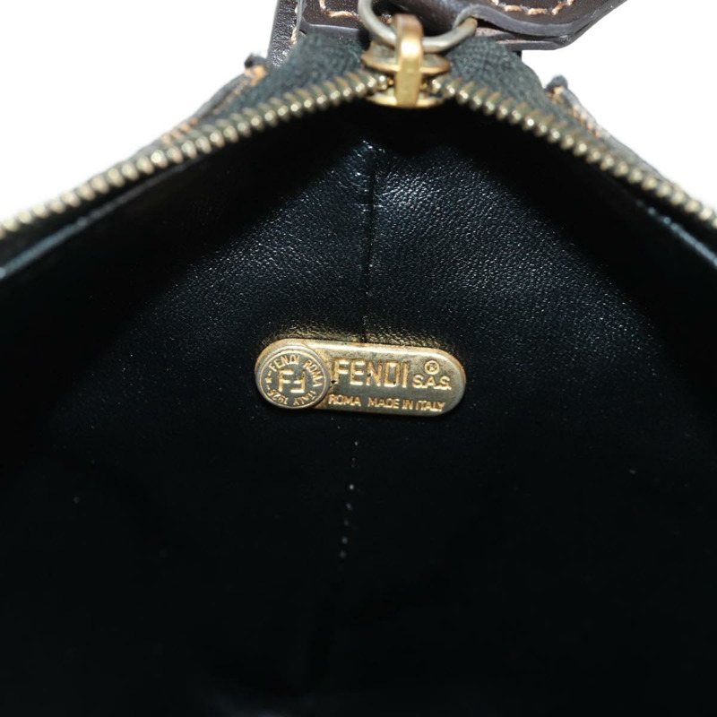 【日本直送】FENDI Zucca帆布化妝包 黑色棕色 正品 164118V-17