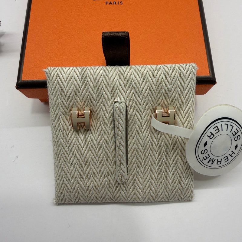 Hermes Mini Pop H耳環-栗子色-1