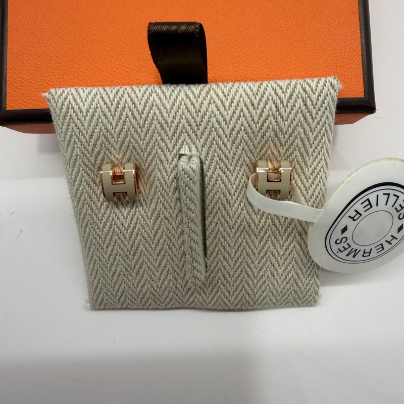 Hermes Mini Pop H耳環-栗子色-2