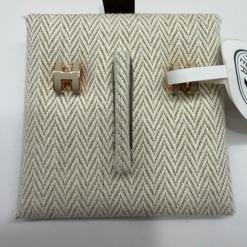 Hermes Mini Pop H耳環-栗子色-5