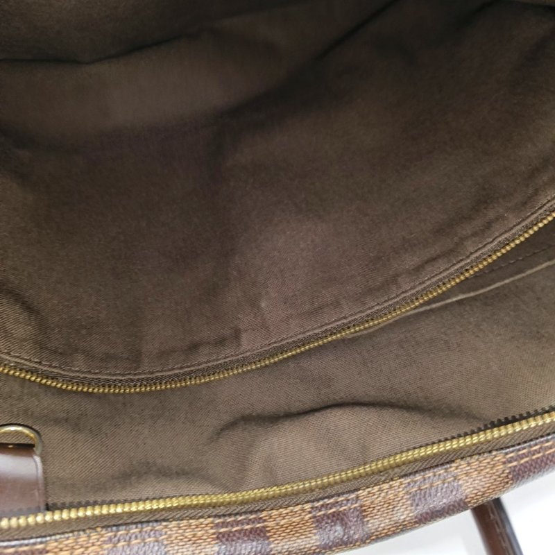 LOUIS VUITTON PORTE-DOCUMENTS棕色塗層帆布棋盤格手提包金色五金-12