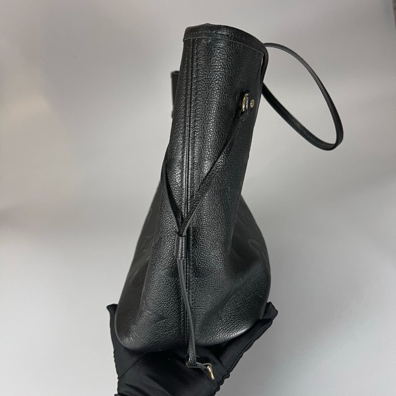 LV M45685/晶片款 黑全皮NEVERFULL MM 托特包-2