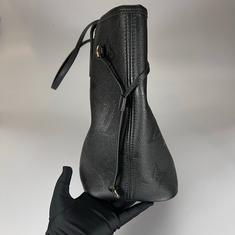 LV M45685/晶片款 黑全皮NEVERFULL MM 托特包-3