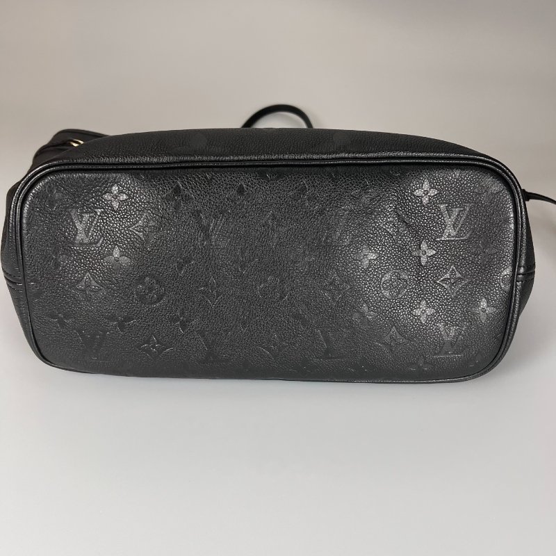LV M45685/晶片款 黑全皮NEVERFULL MM 托特包-4