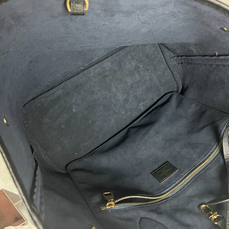 LV M45685/晶片款 黑全皮NEVERFULL MM 托特包-5