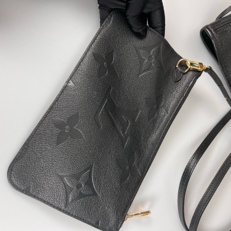 LV M45685/晶片款 黑全皮NEVERFULL MM 托特包-7