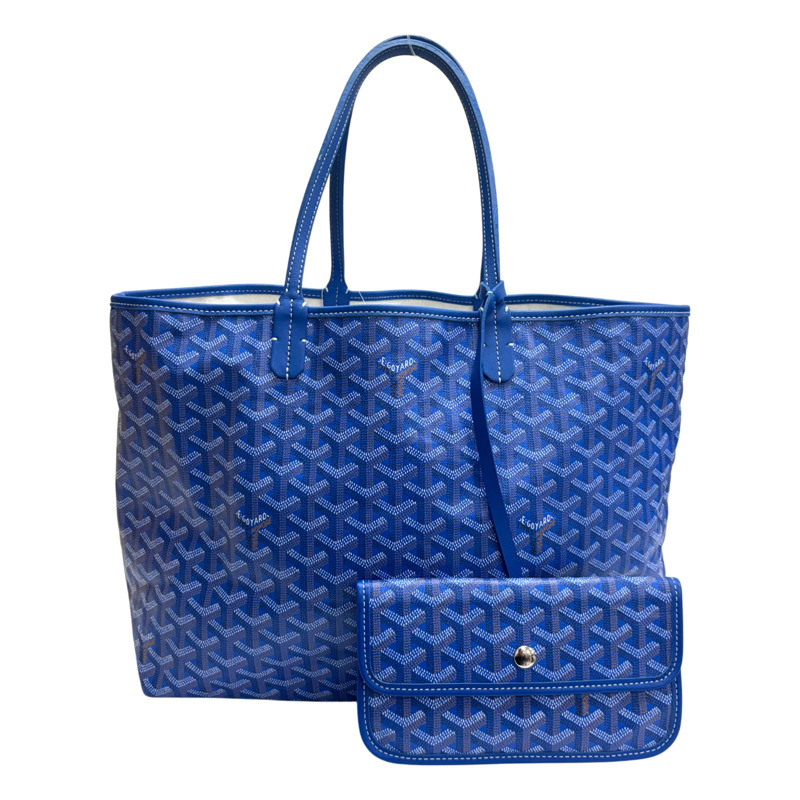 藍色 Goyardine帆布 Saint Louis PM 托特包【GOYARD 高雅德】-0