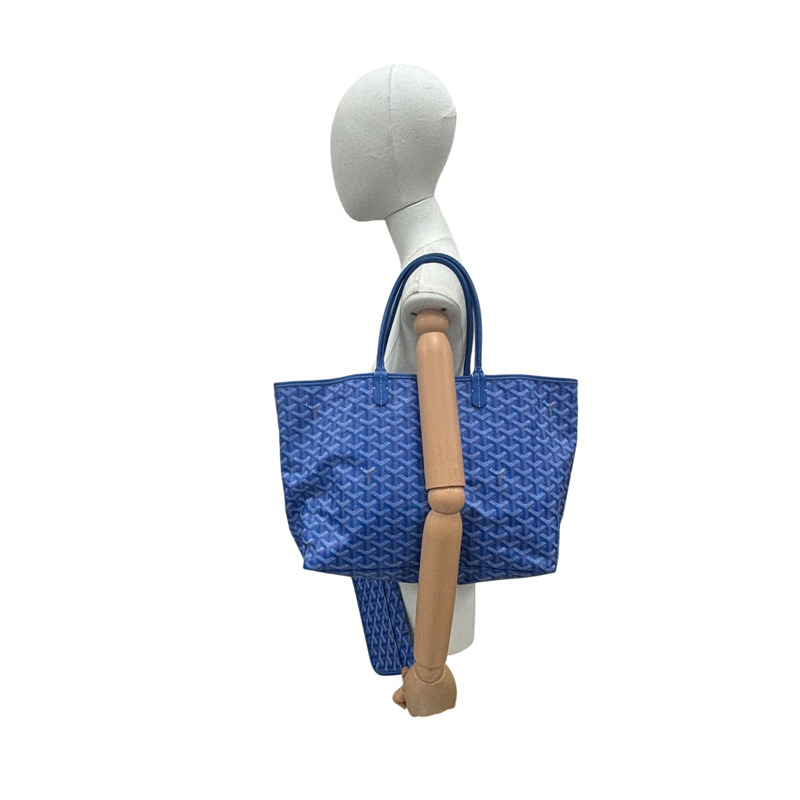 藍色 Goyardine帆布 Saint Louis PM 托特包【GOYARD 高雅德】-7