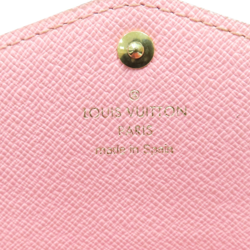 罌粟紅/棕色 原花帆布 Jungle圖騰 Sarah 釦式長夾【LOUIS VUITTON LV 路易威登】 M42576-9