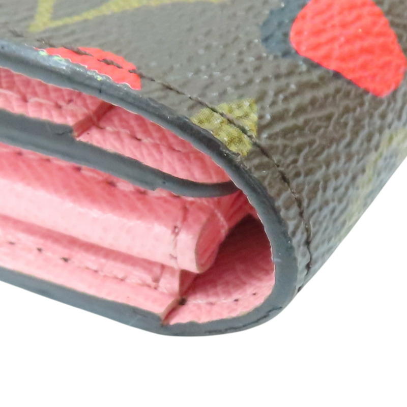 罌粟紅/棕色 原花帆布 Jungle圖騰 Sarah 釦式長夾【LOUIS VUITTON LV 路易威登】 M42576-13