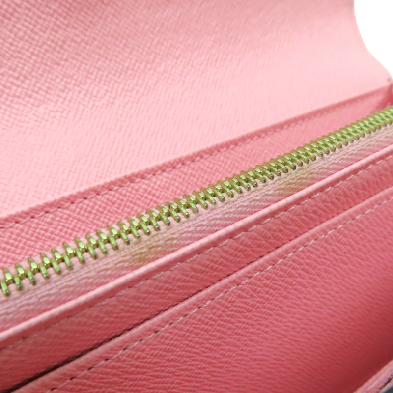 罌粟紅/棕色 原花帆布 Jungle圖騰 Sarah 釦式長夾【LOUIS VUITTON LV 路易威登】 M42576-16