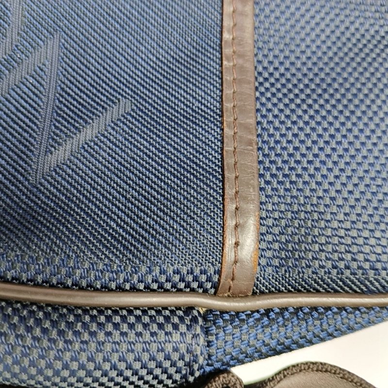 LOUIS VUITTON CITADIN深藍色帆布斜挎包單肩包銀色五金-10