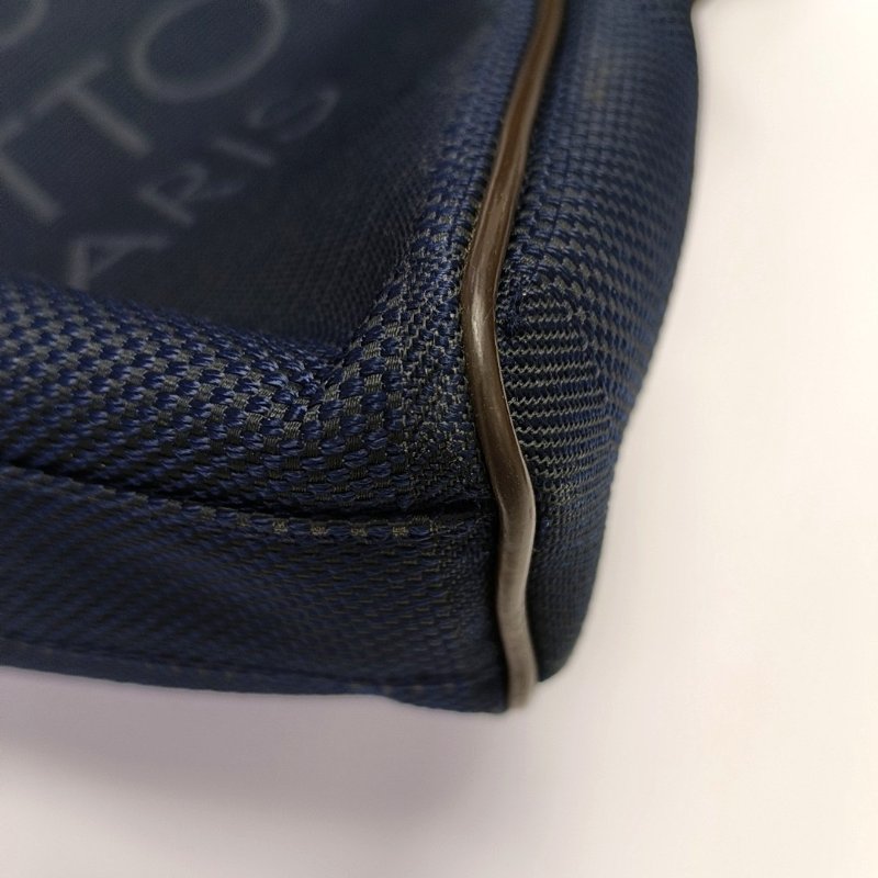 LOUIS VUITTON CITADIN深藍色帆布斜挎包單肩包銀色五金-11