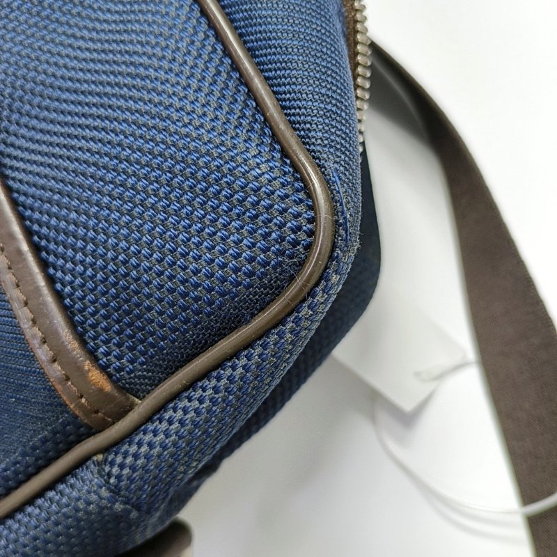 LOUIS VUITTON CITADIN深藍色帆布斜挎包單肩包銀色五金-14