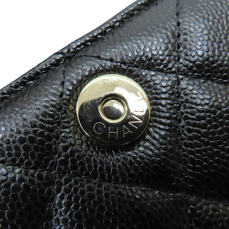 黑色 菱格紋 牛皮 扣式長夾【CHANEL 香奈兒】-14