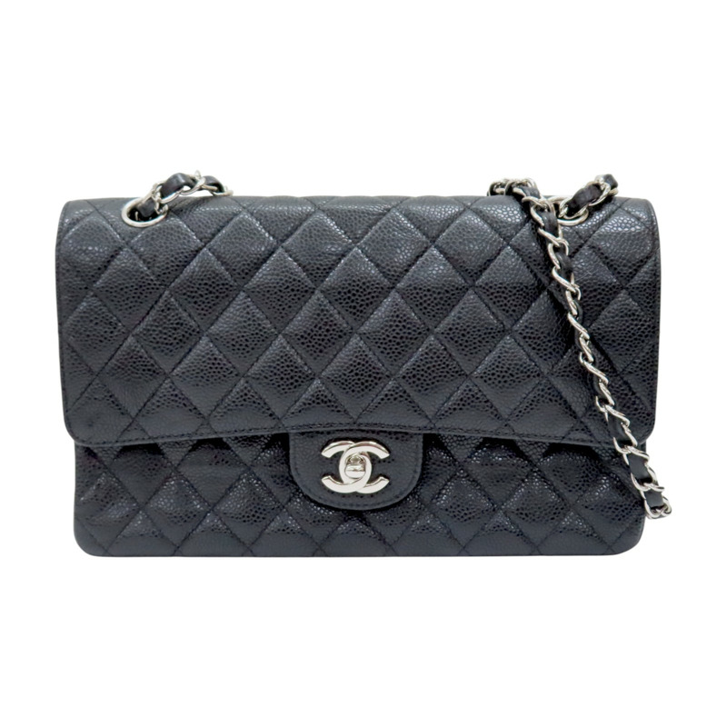 黑色 菱格紋 牛皮 COCO 25 鍊帶 肩背包 銀釦 無卡【CHANEL 香奈兒】 AO1112-0