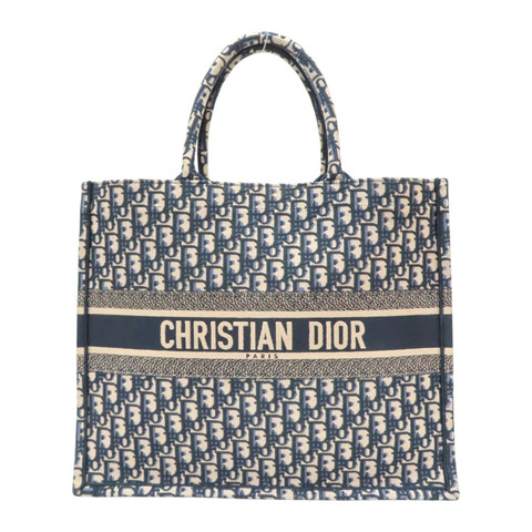 藍色 刺繡帆布 Book Tote Large 手提包【Dior 迪奧】 M1286ZRIW