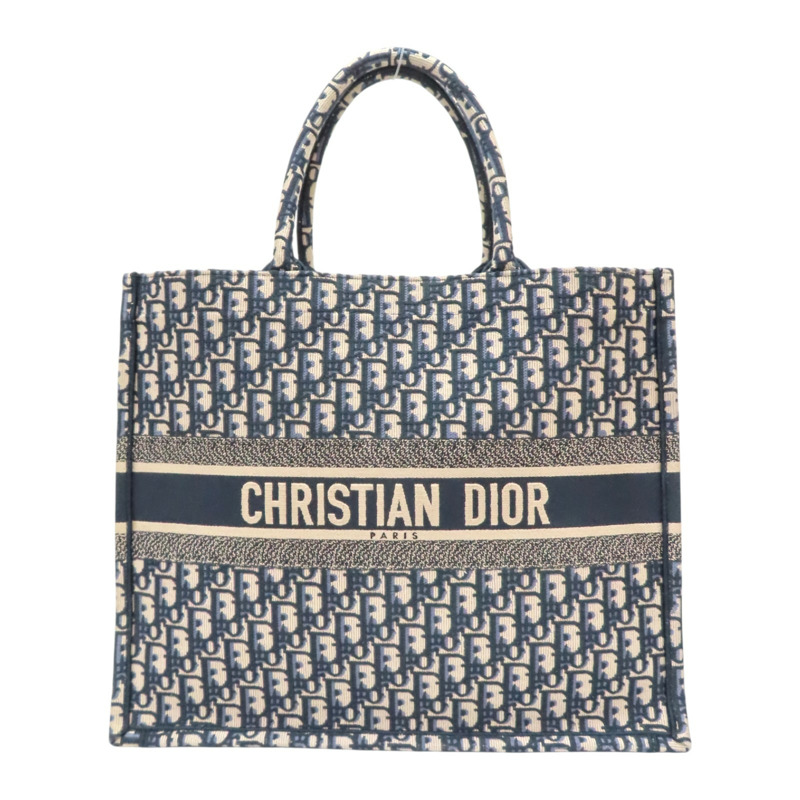 藍色 刺繡帆布 Book Tote Large 手提包【Dior 迪奧】 M1286ZRIW-0