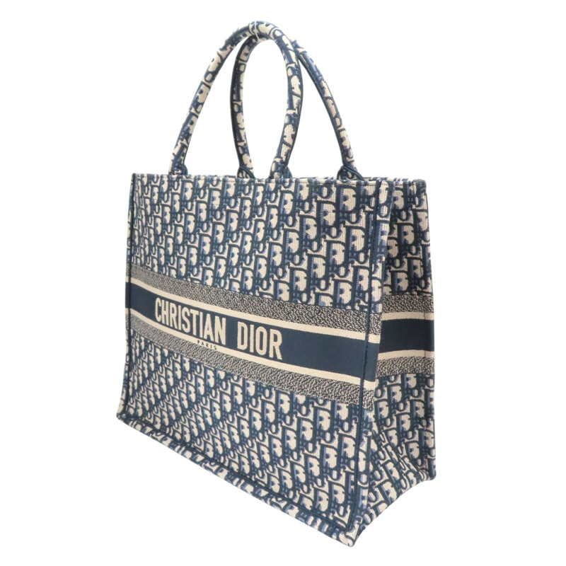 藍色 刺繡帆布 Book Tote Large 手提包【Dior 迪奧】 M1286ZRIW-2