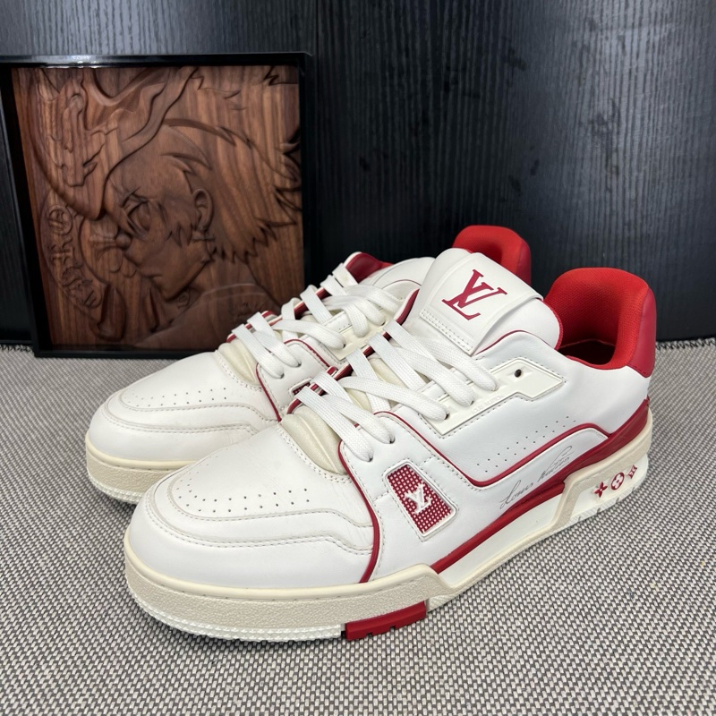 99新LouisVuitton路易威登trainer 新款白紅 碼數 7 號41碼 無附件-0