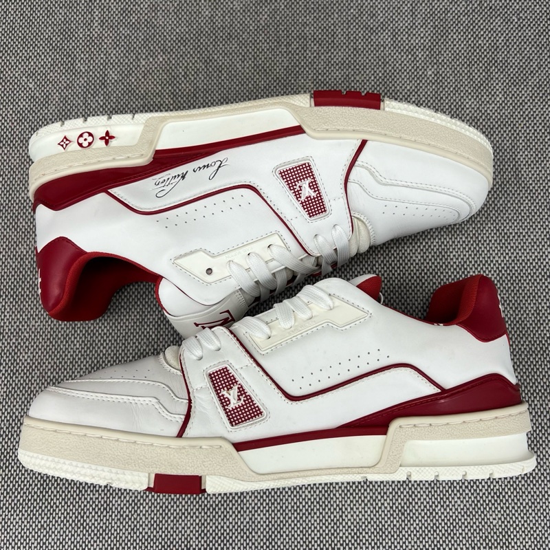99新LouisVuitton路易威登trainer 新款白紅 碼數 7 號41碼 無附件-4