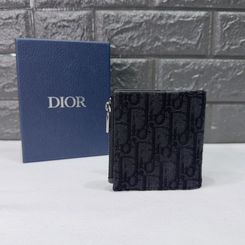 DIOR 全新Oblique黑緹花短夾-1