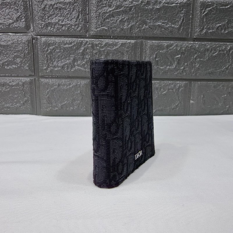 DIOR 全新Oblique黑緹花短夾-3